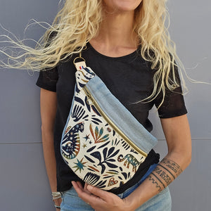Sac banane tissu jacquard MYSTIC et jean recyclé