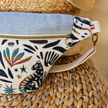 Charger l&#39;image dans la galerie, Sac banane tissu jacquard MYSTIC et jean recyclé