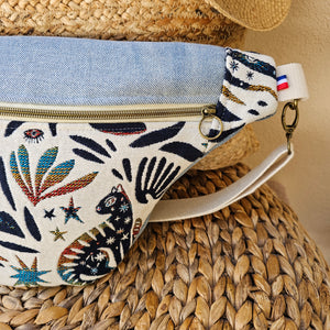 Sac banane tissu jacquard MYSTIC et jean recyclé