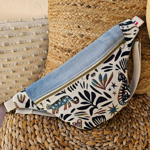 Sac banane tissu jacquard MYSTIC et jean recyclé
