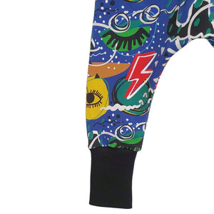 Pantalon sarouel slim évolutif "DECALE" en sweat bouclettes oeko-tex