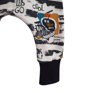 Pantalon sarouel slim "LETS GO" évolutif en sweat bouclettes oeko-tex