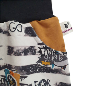 Pantalon sarouel slim "LETS GO" évolutif en sweat bouclettes oeko-tex