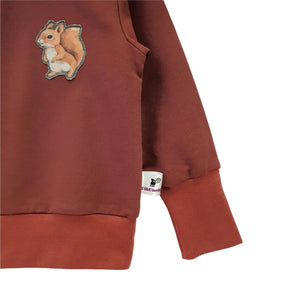 Pull sweat au motif "TERRACOTTA ECUREUIL"