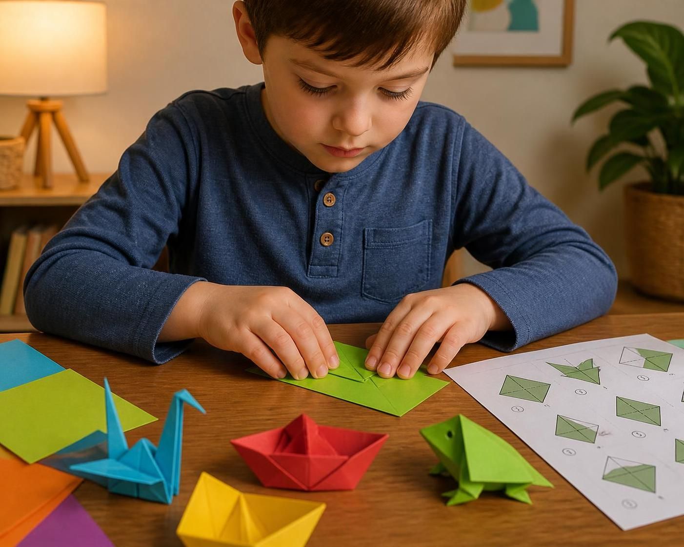 découvrez des pliages origami faciles pour enfants, parfaits dès 5 ans, pour stimuler la créativité et la motricité tout en s'amusant.