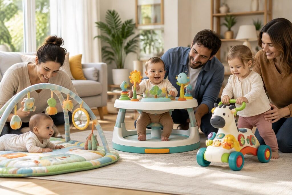 découvrez quel centre d’activité bébé choisir selon l’âge de votre enfant : comparez les modèles et les marques pour trouver celui qui lui convient.